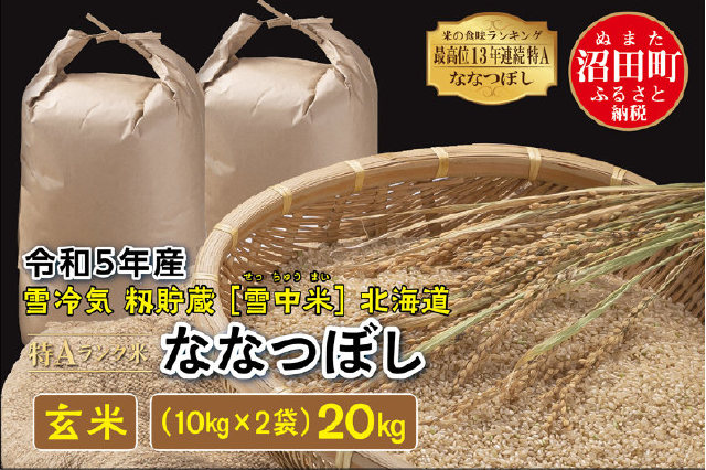 ななつぼし　北海道米　新米】令和5年産　米/穀物　玄米　20kg