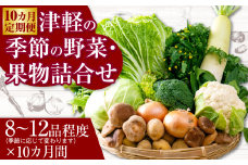 【１０カ月定期便】津軽の季節の野菜・果物詰合せ　【02387-0012】