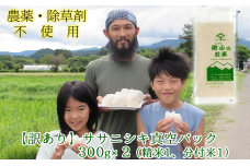 4合(真空パック) 栽培期間中農薬不使用のササニシキ(300g×2袋)精米＆農家おすすめの分つき米