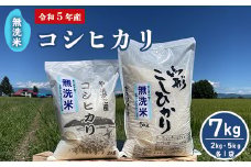 【 令和5年産 】 無洗米 コシヒカリ 7kg （5kg 2kg 各1袋） 農家直送 2023年産 [005R5-004]
