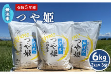 【 令和5年産 】 無洗米 つや姫 6kg （2kg×3袋） 農家直送 2023年産 ブランド米 [005R5-002]