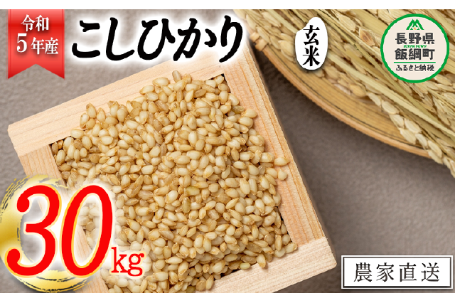 令和5年度　長野県産コシヒカリ玄米30キロ×6