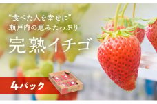 【2024年2月上旬より出荷】“食べた人を幸せに” 瀬戸内の恵みたっぷり完熟イチゴ (4パック)