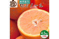 ZH7012_＜4月より発送＞家庭用 セミノールオレンジ4.5kg+135g（傷み補償分）（有田産）（訳あり）