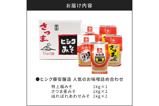 ふるさと納税 「ヒシク藤安醸造 人気のお味噌詰め合わせ K026-003