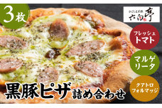 【かごしま黒豚 六白亭】黒豚ピザ詰め合わせ　3枚　K163-011